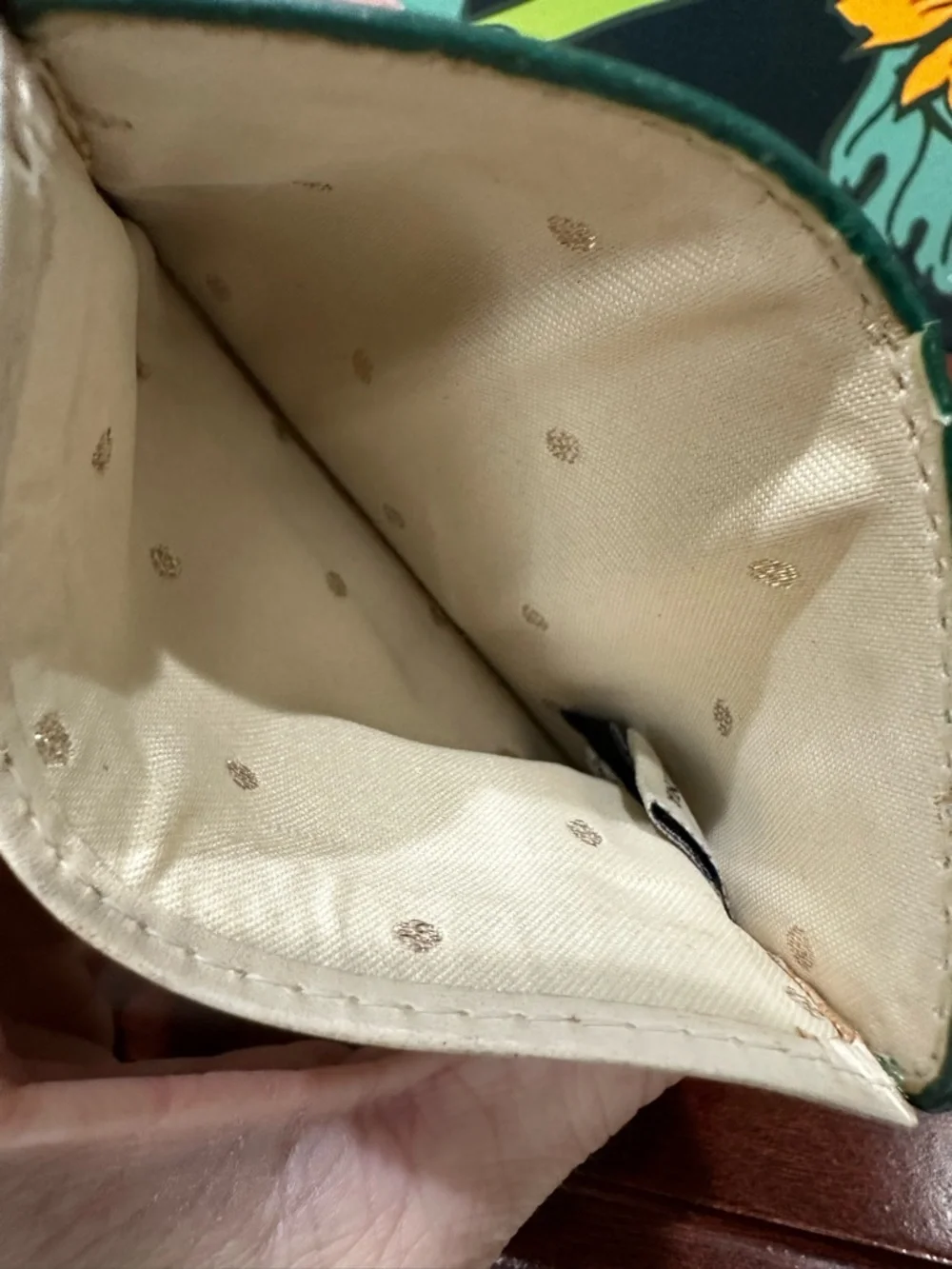 Kate Spade Green Ostrich Embossed Leather Card Holder Slim Wallet